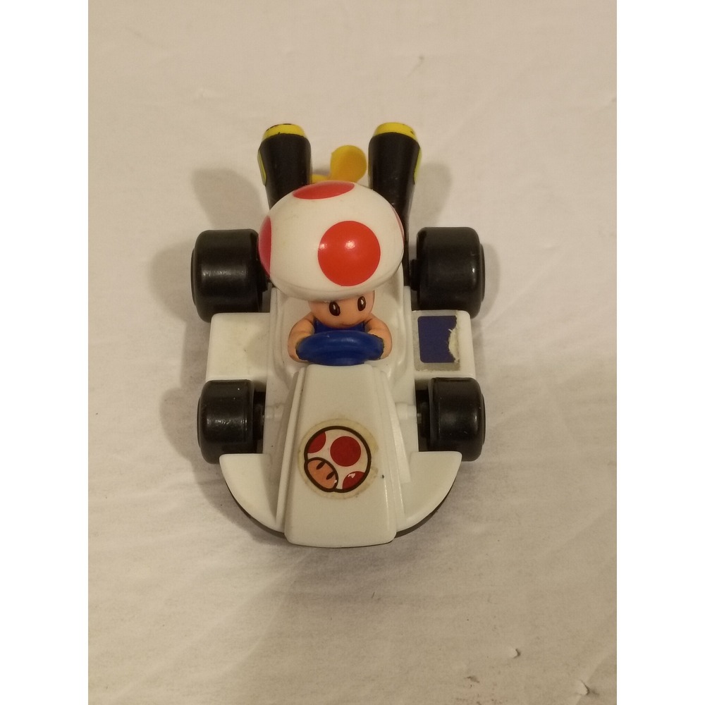 Nintendo Mario Kart Toad Pull Back Racer Toy White Kart Figure Collectible